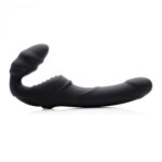 STRAP U SLIM RIDER RIBBED VIBRATING SILICONE STRAPLESS STRAP ON