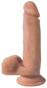BIG SHOT 8 IN VIBRATING REMOTE CONTROL SILICONE DONG W/ BALLS VANILLA
