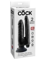 KING COCK DOUBLE PENETRATOR BLACK DOUBLE VIBRATING