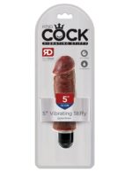 KING COCK 5 VIBRATING STIFFY BROWN VIBRATOR "