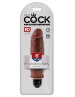 KING COCK 6 VIBRATING STIFFY BROWN "