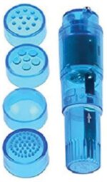 (BULK) CLOUD 9 NOVELTIES MINI MASSAGER POCKET ROCKET BLUE W/ 4 ATTACHMENTS
