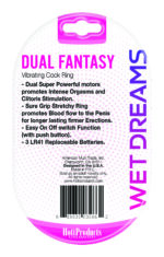 WET DREAMS DUAL FANTASY DUAL COCK RING W/ DUAL MOTORS
