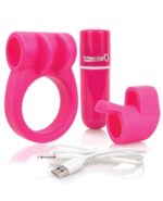 SCREAMING O CHARGED COMBO #1 W/C RING & FINGER SLEEVE PINK