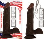 AFRO AMERICAN WHOPPER W/BALLS VIBRATING 8IN BROWN