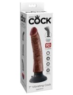 KING COCK 7IN COCK BROWN VIBRATING