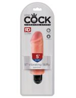 KING COCK 5 VIBRATING STIFFY BEIGE VIBRATOR "