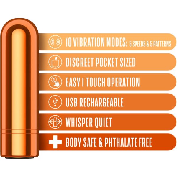 KOOL VIBES - RECHARGEABLE MINI BULLET - TANGERINE - Image 4