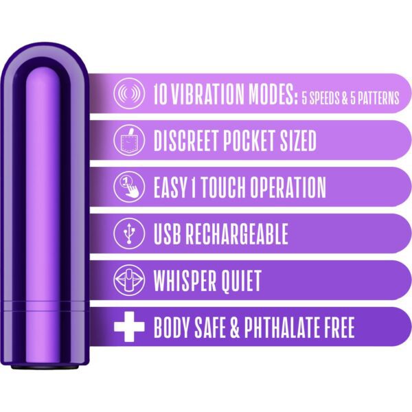 KOOL VIBES - RECHARGEABLE MINI BULLET - GRAPE - Image 5