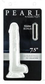 ADDICTION PEARL 7.5 DONG PEARL WHITE TPE W/ BULLET "