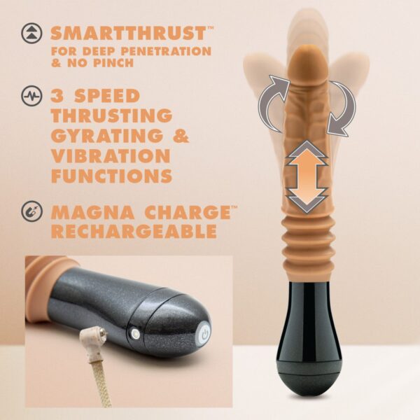 DR SKIN DR. ARTHUR THRUSTING GYRATING VIBRATING DILDO TAN - Image 3