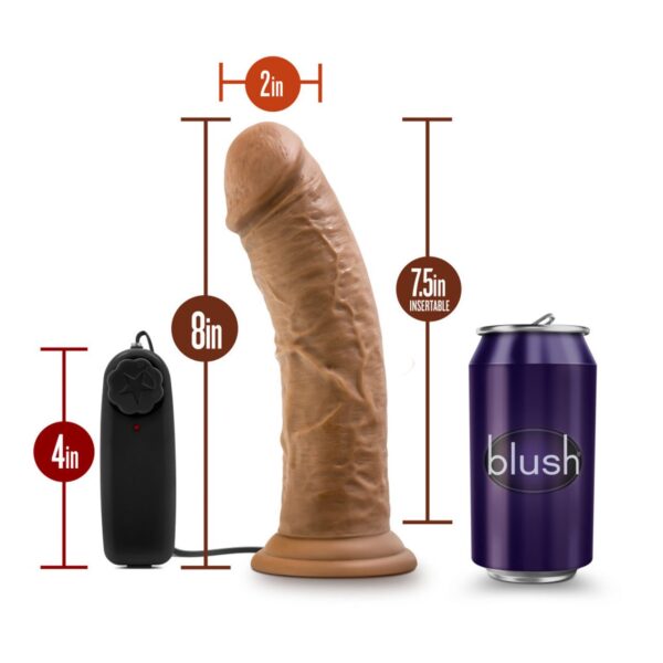 DR SKIN DR JOE 8IN VIBRATING COCK W/ SUCTION CUP MOCHA - Image 4